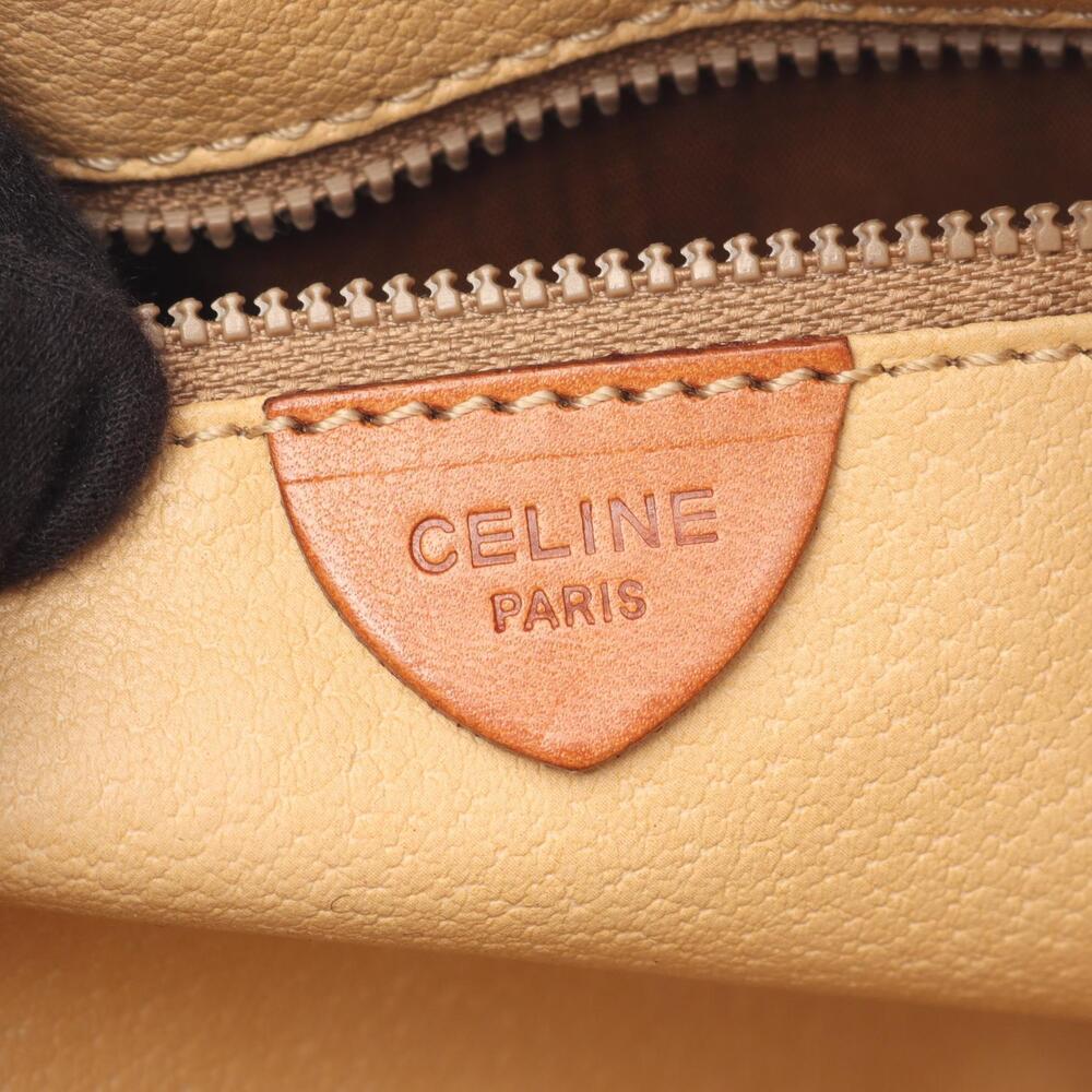 Celine Brown Leather Macadam Shoulder Canvas Bag - Picture 4 of 9